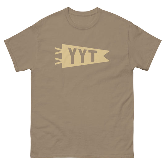 YYT St. John's Men's T-Shirt • Banner Design in Light Brown • YHM Designs - Image 02