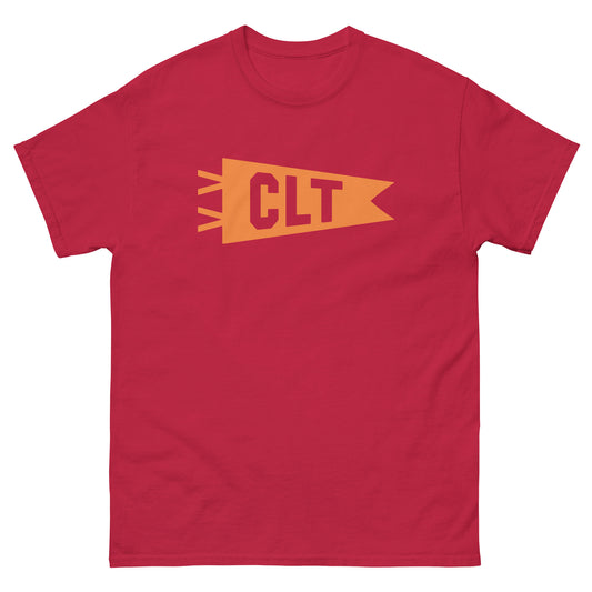 Airport Code Men's T-Shirt - Orange Graphic • CLT Charlotte • YHM Designs - Image 01