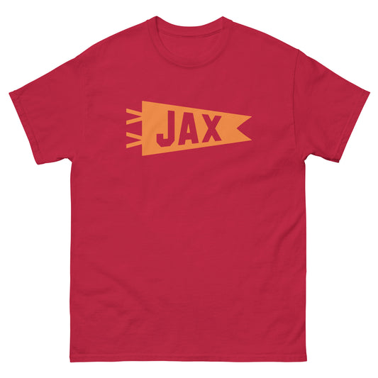 Airport Code Men's T-Shirt - Orange Graphic • JAX Jacksonville • YHM Designs - Image 01