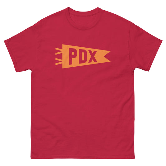 Airport Code Men's T-Shirt - Orange Graphic • PDX Portland • YHM Designs - Image 01