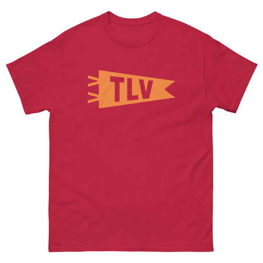 TLV Tel Aviv Men's T-Shirt • Banner Design in Orange • YHM Designs - Image 01