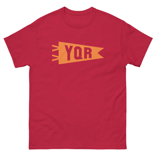 Airport Code Men's T-Shirt - Orange Graphic • YQR Regina • YHM Designs - Image 01