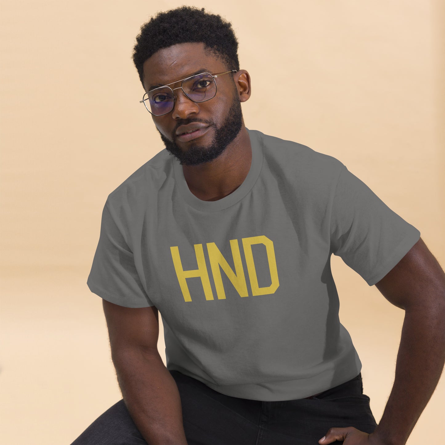 Aviation Enthusiast Men's Tee - Old Gold Graphic • HND Tokyo • YHM Designs - Image 03