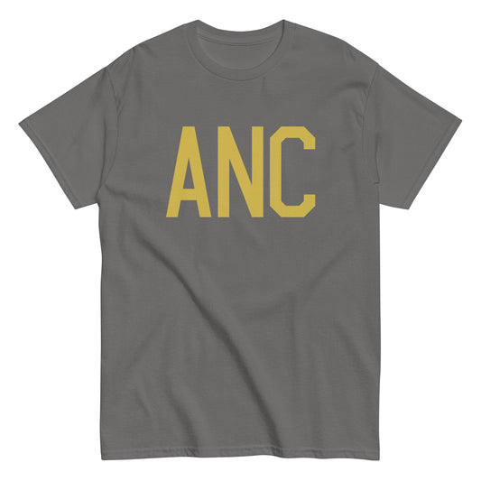 Aviation Enthusiast Men's Tee - Old Gold Graphic • ANC Anchorage • YHM Designs - Image 01