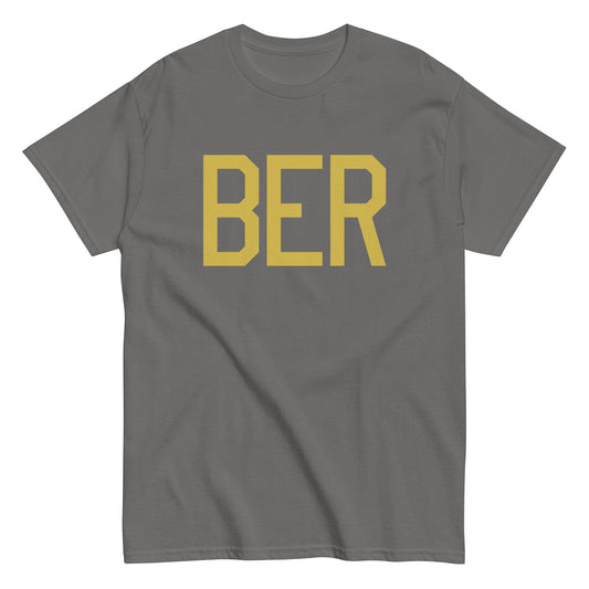 BER Berlin Men's T-Shirt • Air Force Lettering in Old Gold • YHM Designs - Image 01