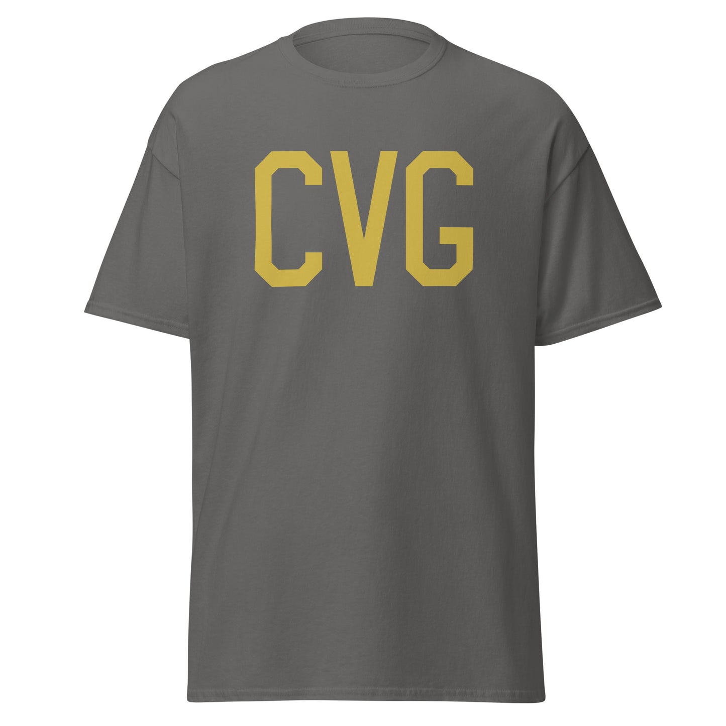 Aviation Enthusiast Men's Tee - Old Gold Graphic • CVG Cincinnati • YHM Designs - Image 05