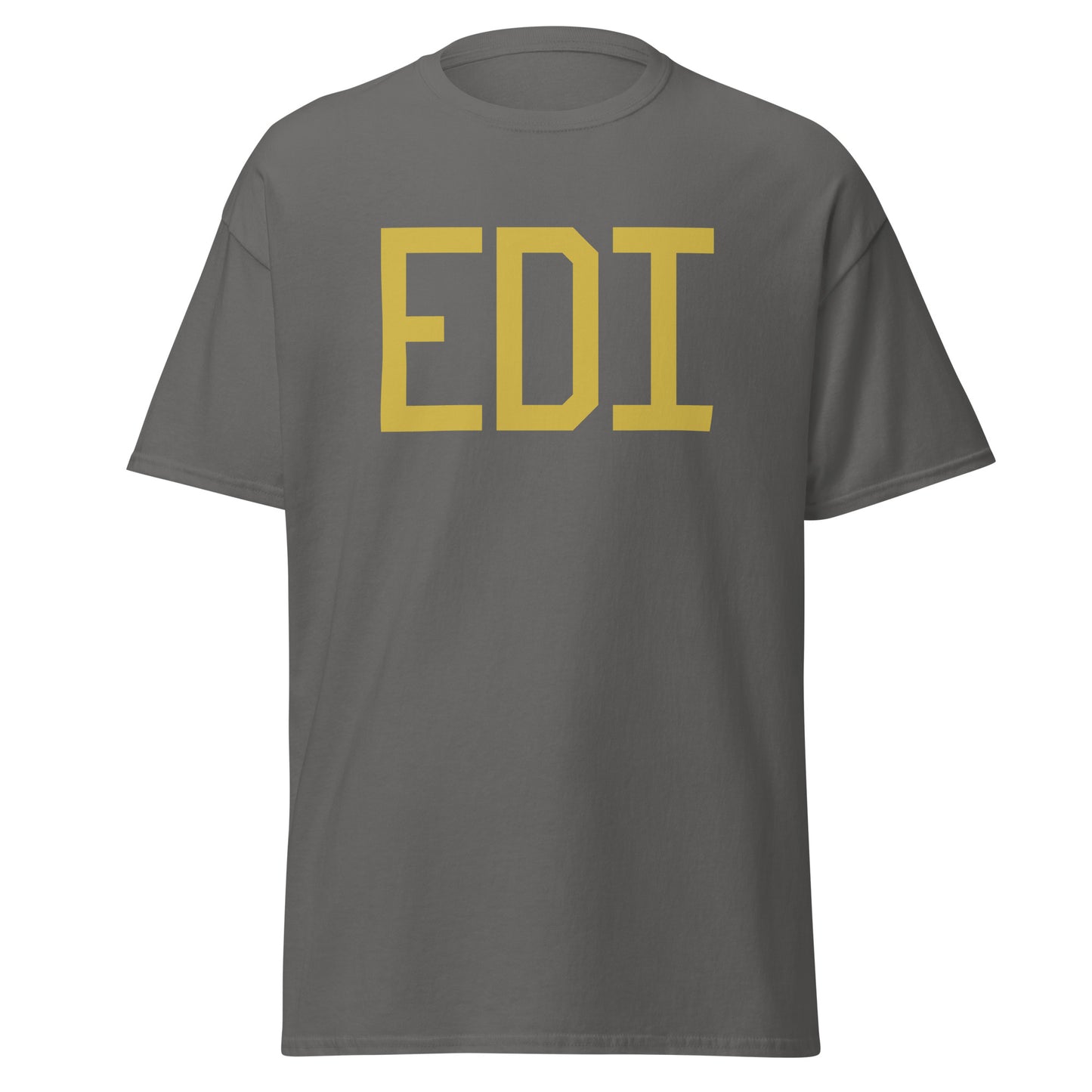 EDI Edinburgh Men's T-Shirt • Air Force Lettering in Old Gold • YHM Designs - Image 05