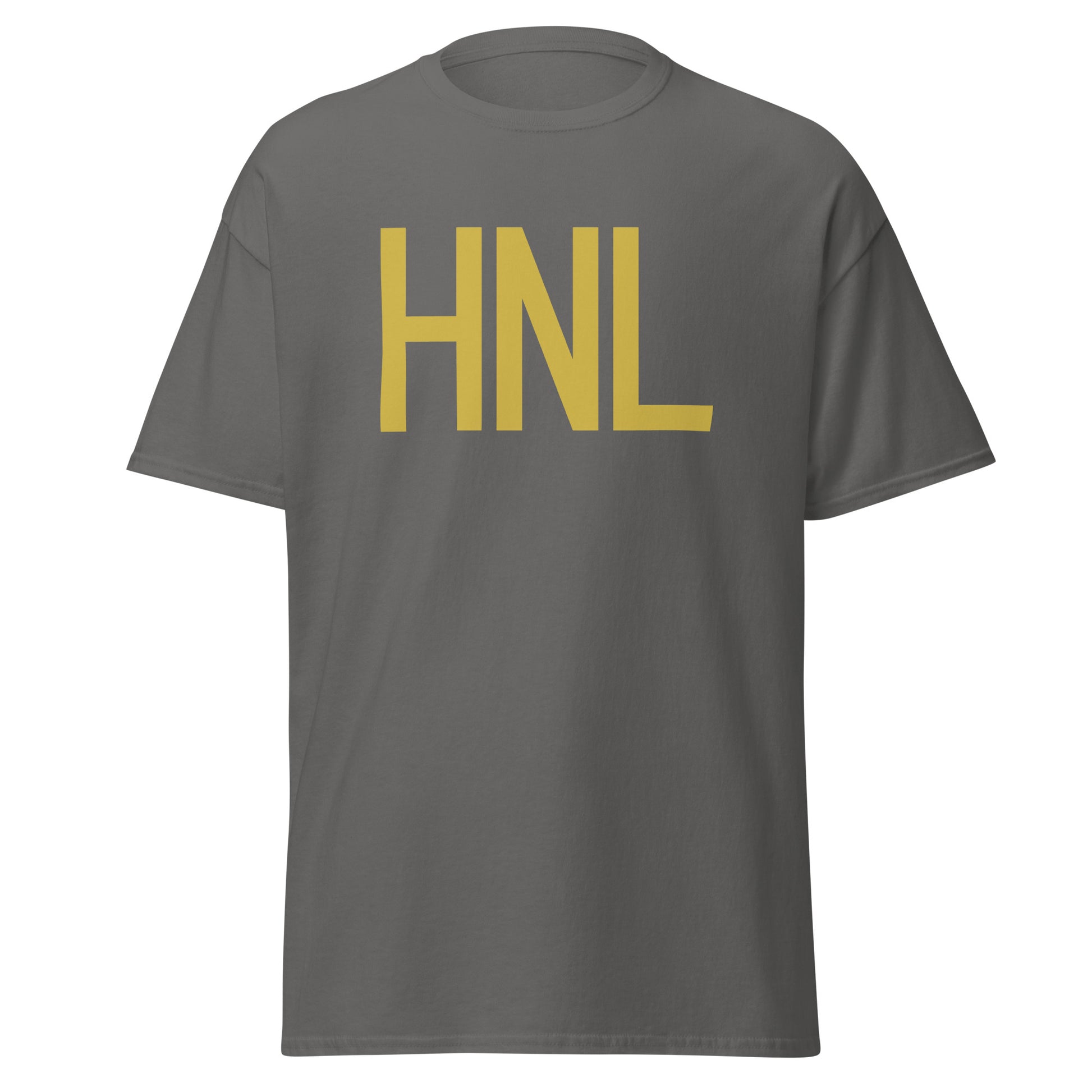 Aviation Enthusiast Men's Tee - Old Gold Graphic • HNL Honolulu • YHM Designs - Image 05