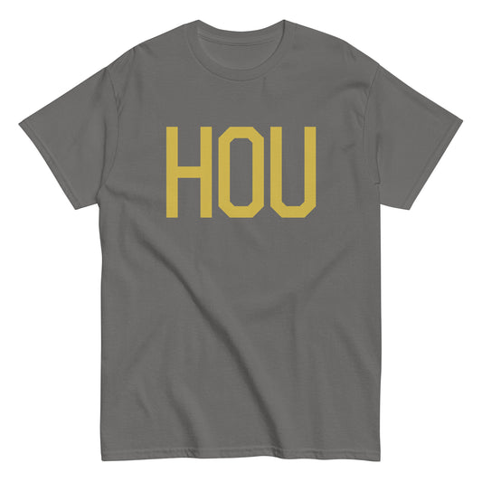 Aviation Enthusiast Men's Tee - Old Gold Graphic • HOU Houston • YHM Designs - Image 01