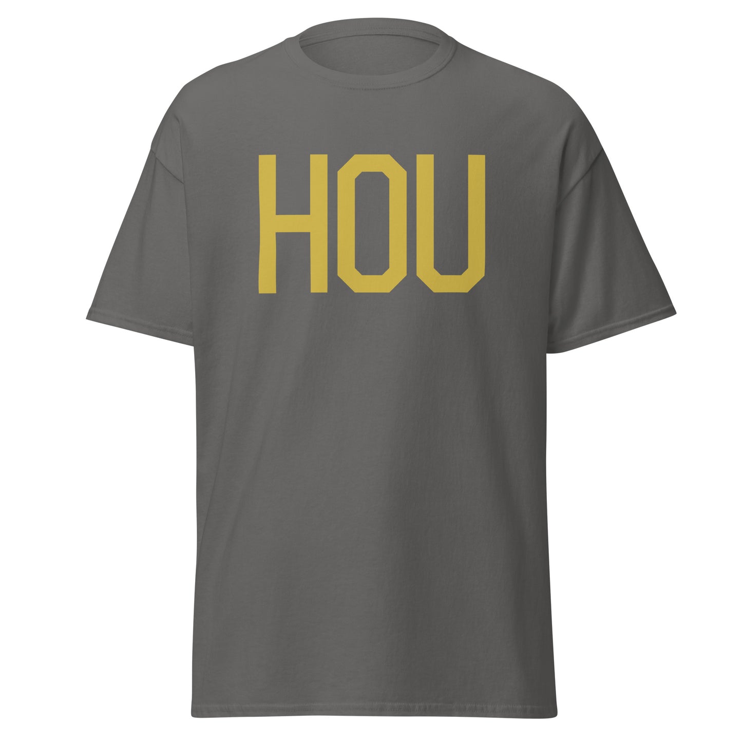 Aviation Enthusiast Men's Tee - Old Gold Graphic • HOU Houston • YHM Designs - Image 05