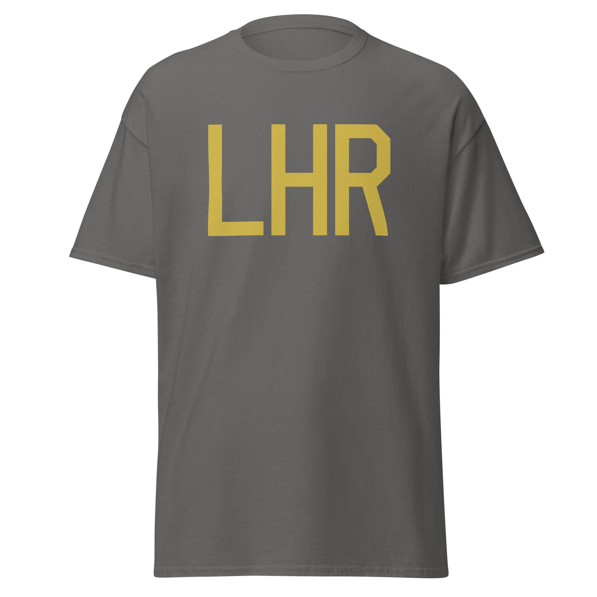 Aviation Enthusiast Men's Tee - Old Gold Graphic • LHR London • YHM Designs - Image 05