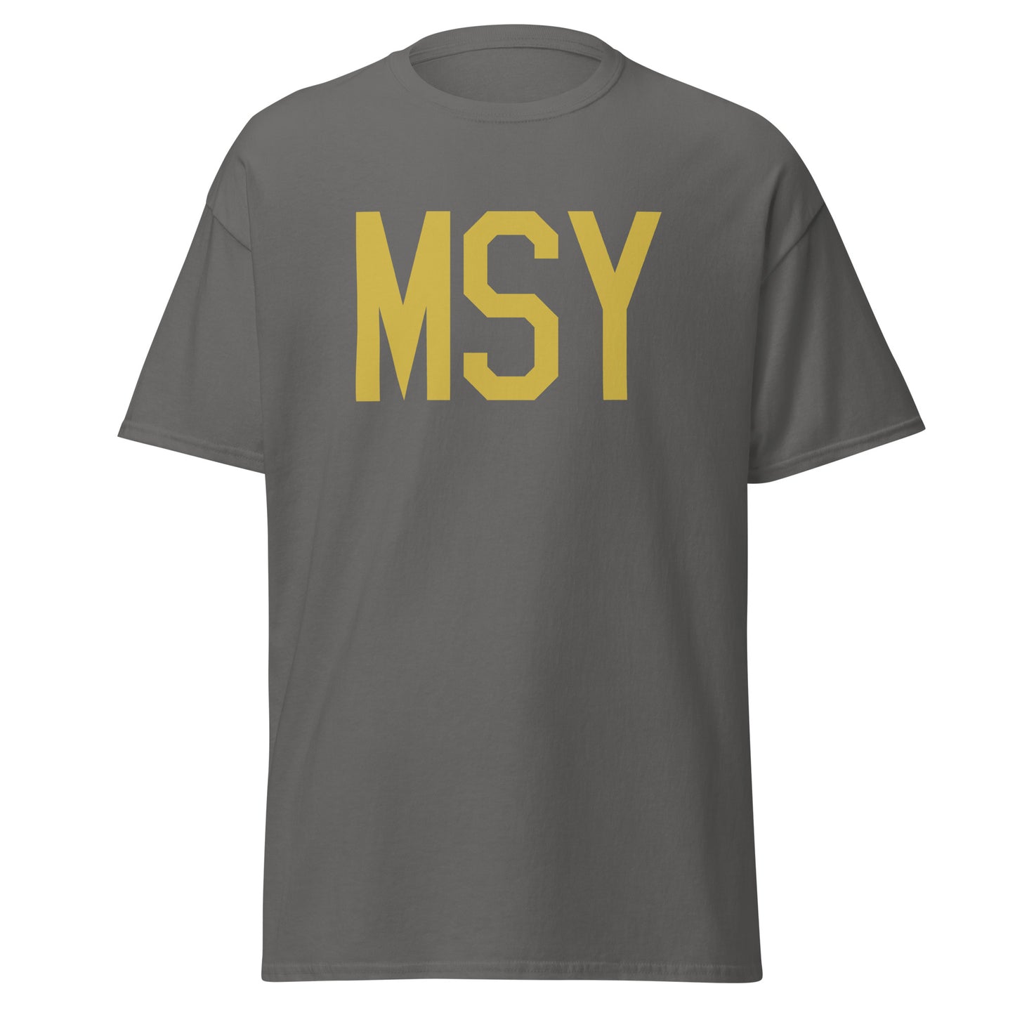 Aviation Enthusiast Men's Tee - Old Gold Graphic • MSY New Orleans • YHM Designs - Image 05