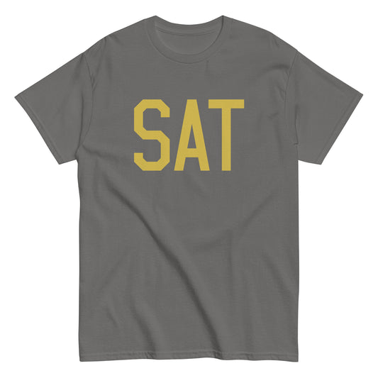 Aviation Enthusiast Men's Tee - Old Gold Graphic • SAT San Antonio • YHM Designs - Image 01