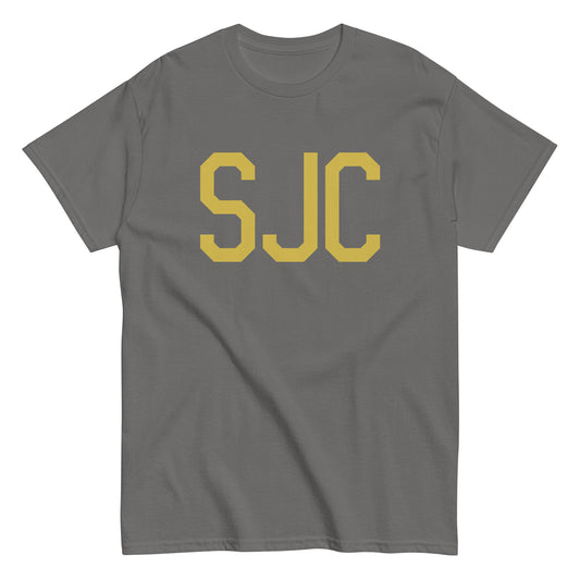 Aviation Enthusiast Men's Tee - Old Gold Graphic • SJC San Jose • YHM Designs - Image 01