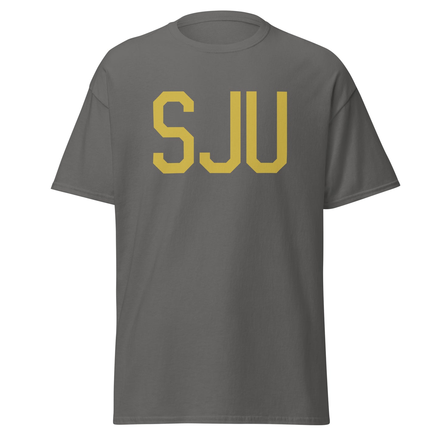 Aviation Enthusiast Men's Tee - Old Gold Graphic • SJU San Juan • YHM Designs - Image 05