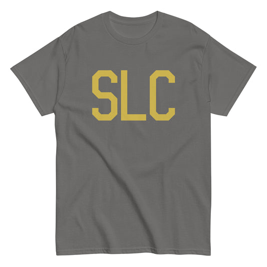 Aviation Enthusiast Men's Tee - Old Gold Graphic • SLC Salt Lake City • YHM Designs - Image 01