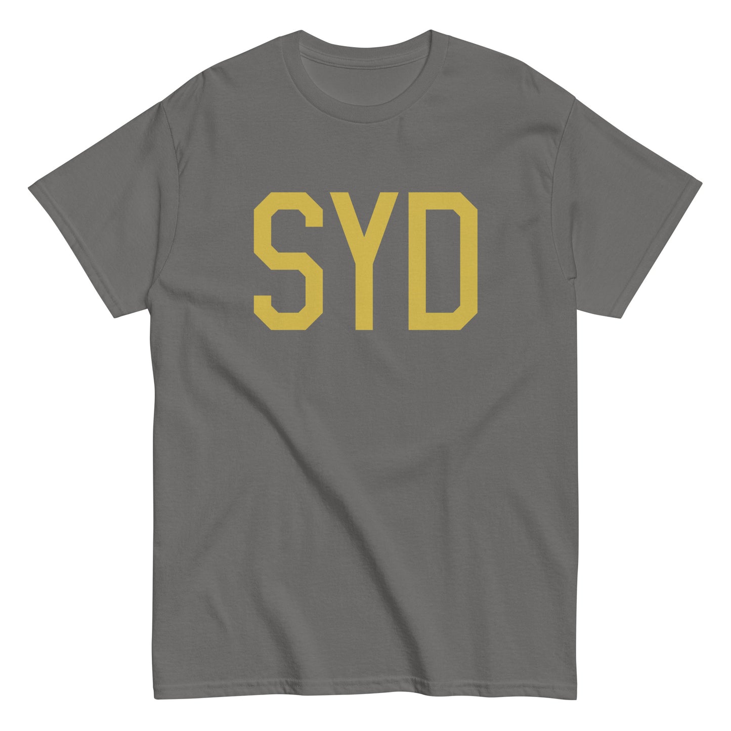 Aviation Enthusiast Men's Tee - Old Gold Graphic • SYD Sydney • YHM Designs - Image 01