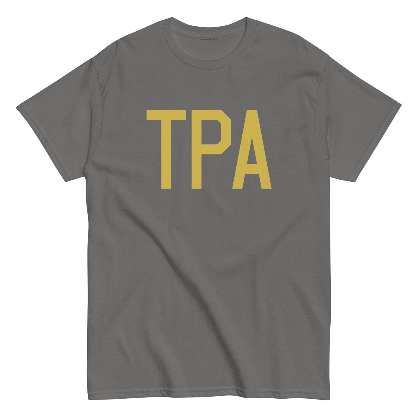 Aviation Enthusiast Men's Tee - Old Gold Graphic • TPA Tampa • YHM Designs - Image 01