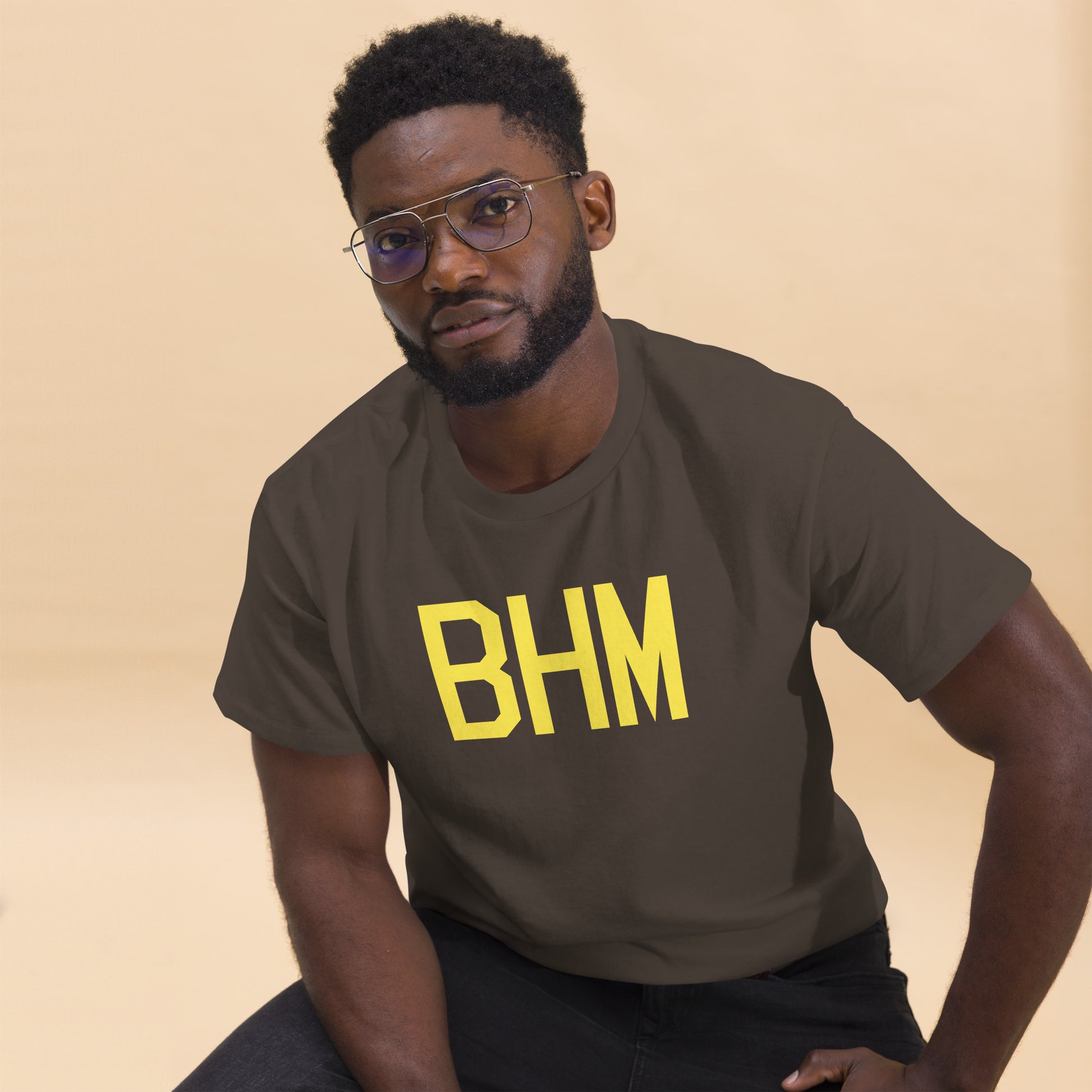 Aviation-Theme Men's T-Shirt - Yellow Graphic • BHM Birmingham • YHM Designs - Image 03