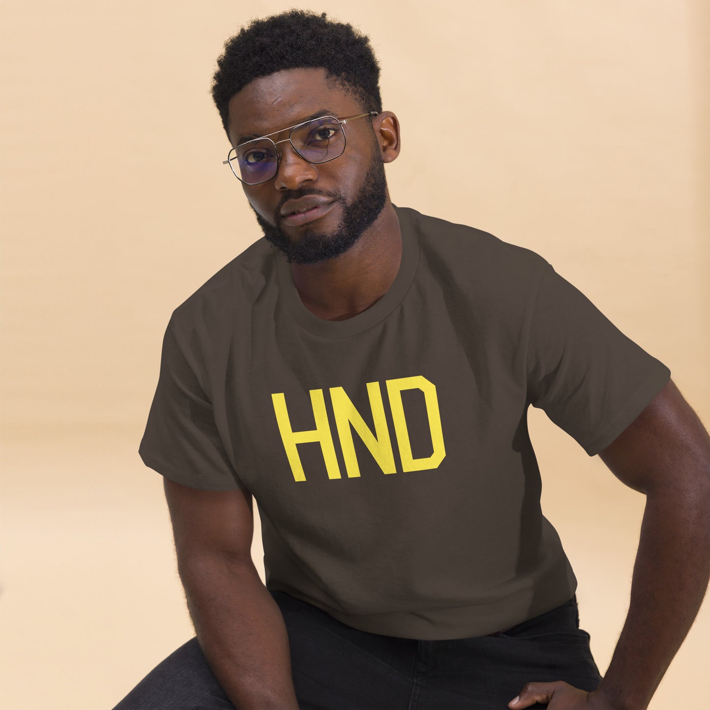 Aviation-Theme Men's T-Shirt - Yellow Graphic • HND Tokyo • YHM Designs - Image 03