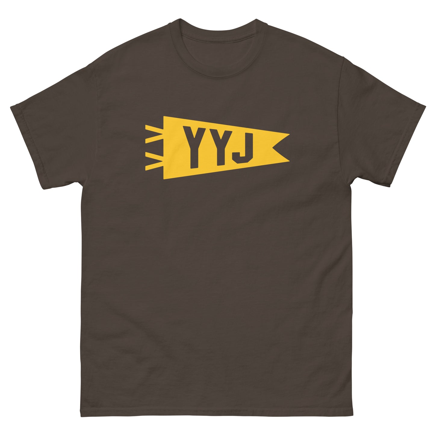 Airport Code Men's T-Shirt - Yellow Graphic • YYJ Victoria Souvenir • YHM Designs - Image 01