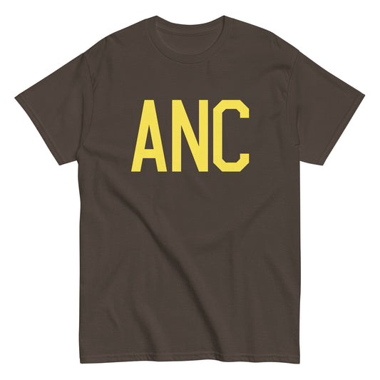 ANC Anchorage Men's T-Shirt • Air Force Lettering in Yellow • YHM Designs - Image 01