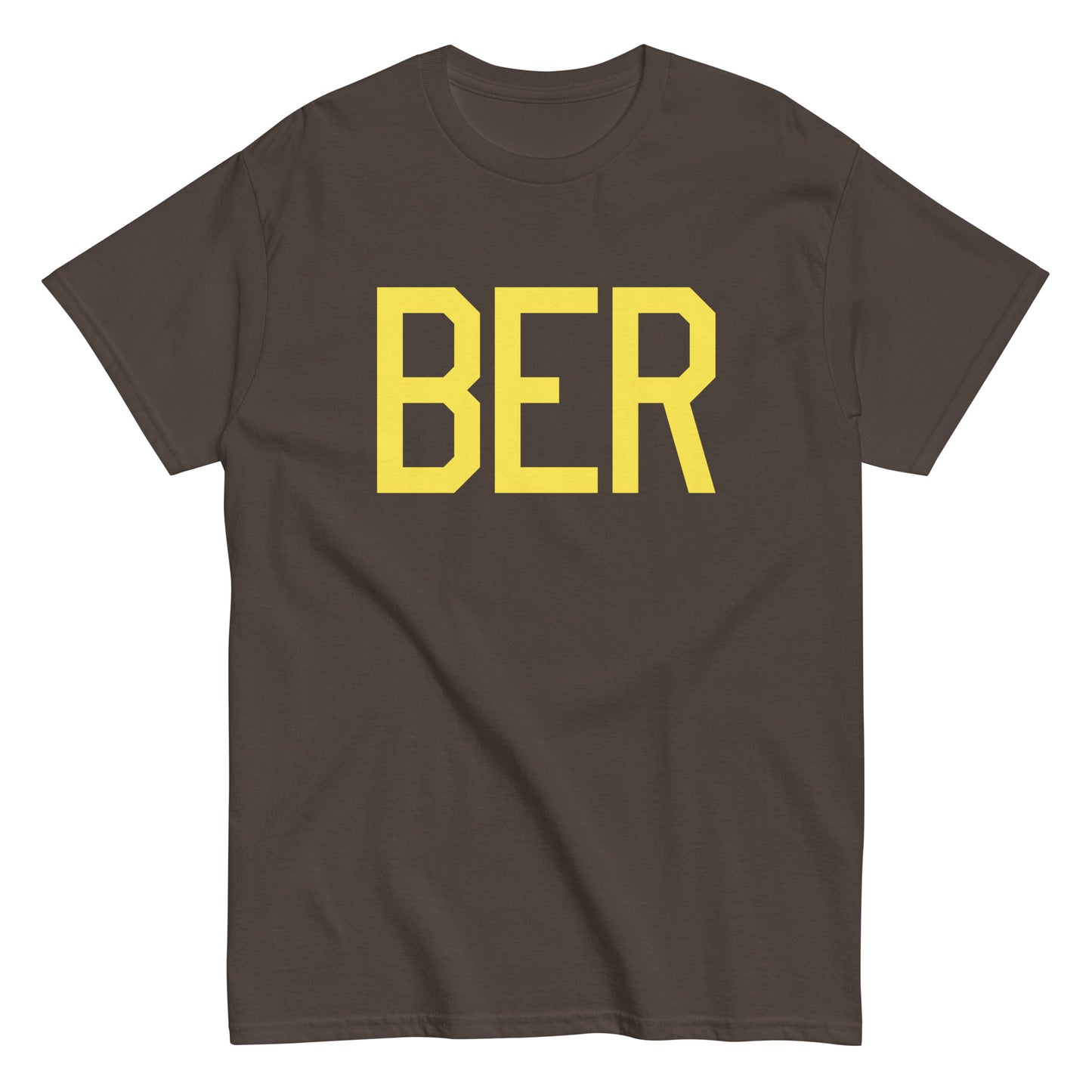 BER Berlin Men's T-Shirt • Air Force Lettering in Yellow • YHM Designs - Image 01
