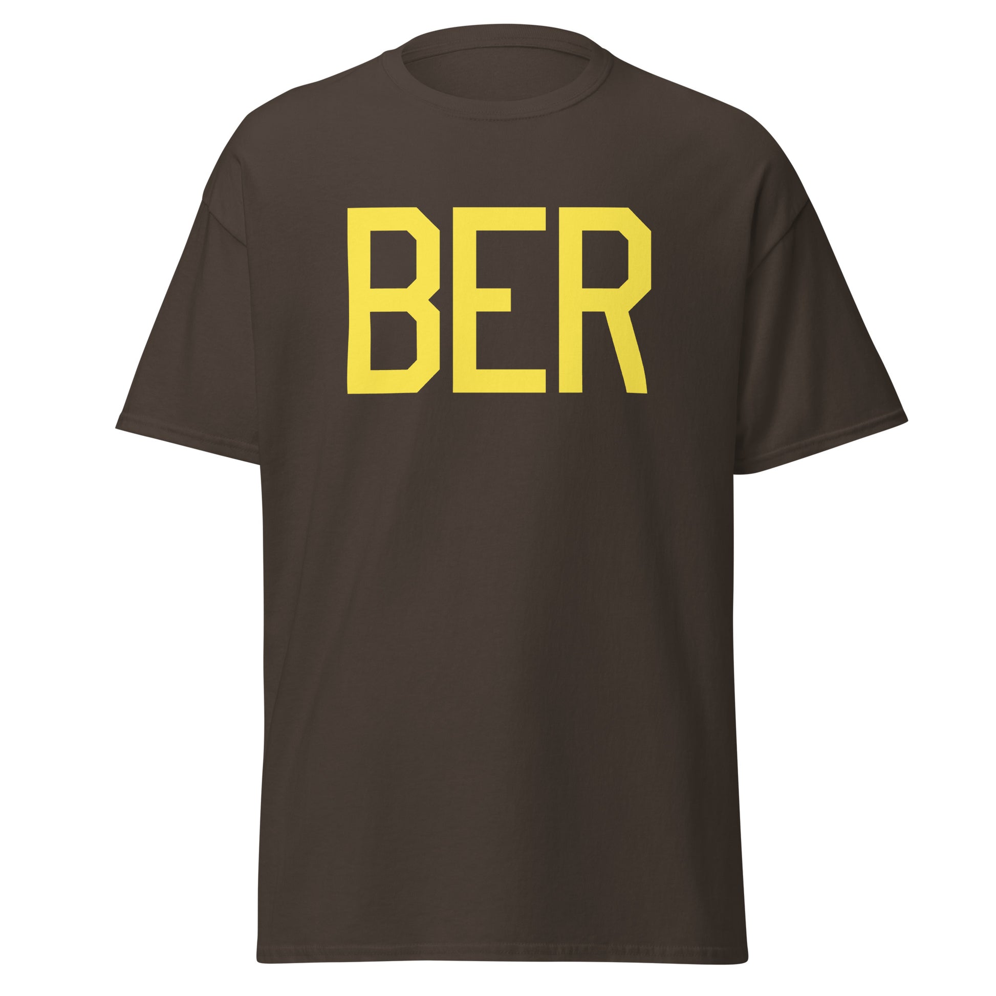 BER Berlin Men's T-Shirt • Air Force Lettering in Yellow • YHM Designs - Image 05