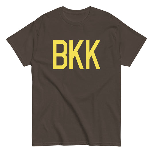 BKK Bangkok Men's T-Shirt • Air Force Lettering in Yellow • YHM Designs - Image 01