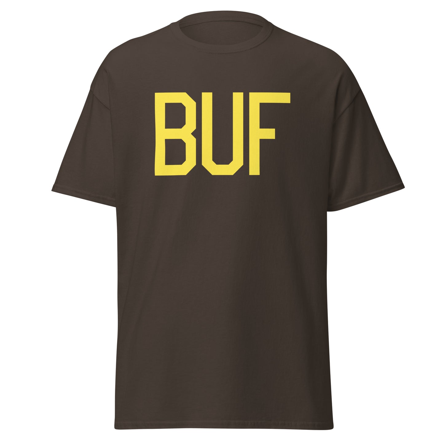 Aviation-Theme Men's T-Shirt - Yellow Graphic • BUF Buffalo • YHM Designs - Image 05