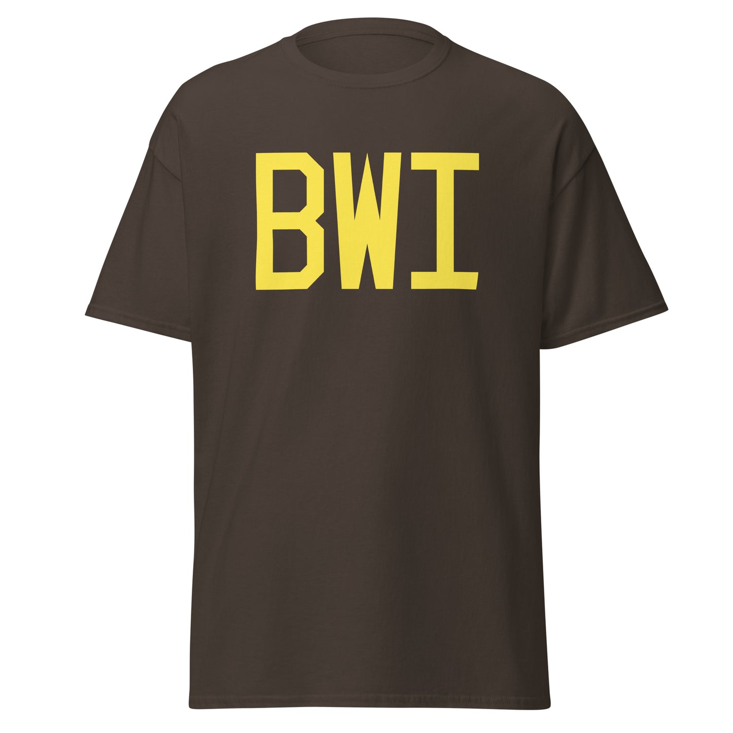 Aviation-Theme Men's T-Shirt - Yellow Graphic • BWI Baltimore • YHM Designs - Image 05