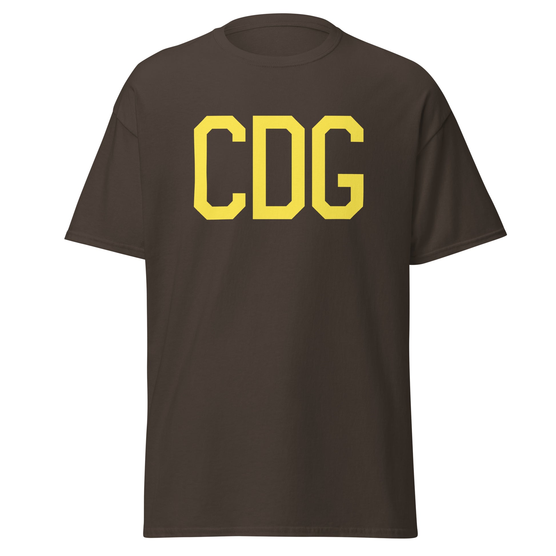 CDG Paris Men's T-Shirt • Air Force Lettering in Yellow • YHM Designs - Image 05