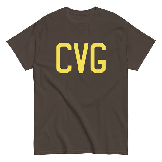 Aviation-Theme Men's T-Shirt - Yellow Graphic • CVG Cincinnati • YHM Designs - Image 01