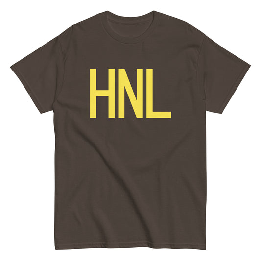 Aviation-Theme Men's T-Shirt - Yellow Graphic • HNL Honolulu • YHM Designs - Image 01