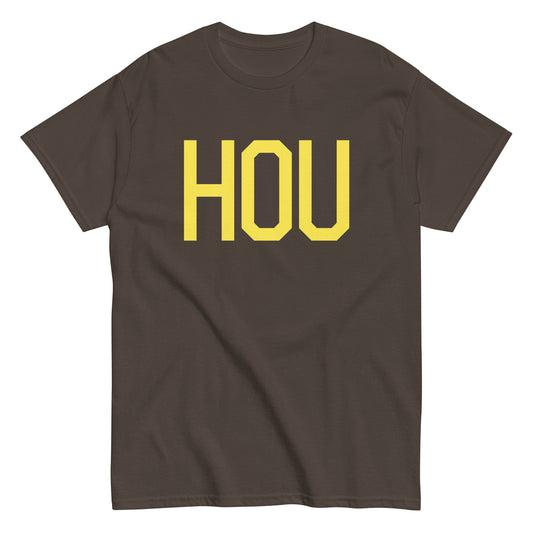 Aviation-Theme Men's T-Shirt - Yellow Graphic • HOU Houston • YHM Designs - Image 01
