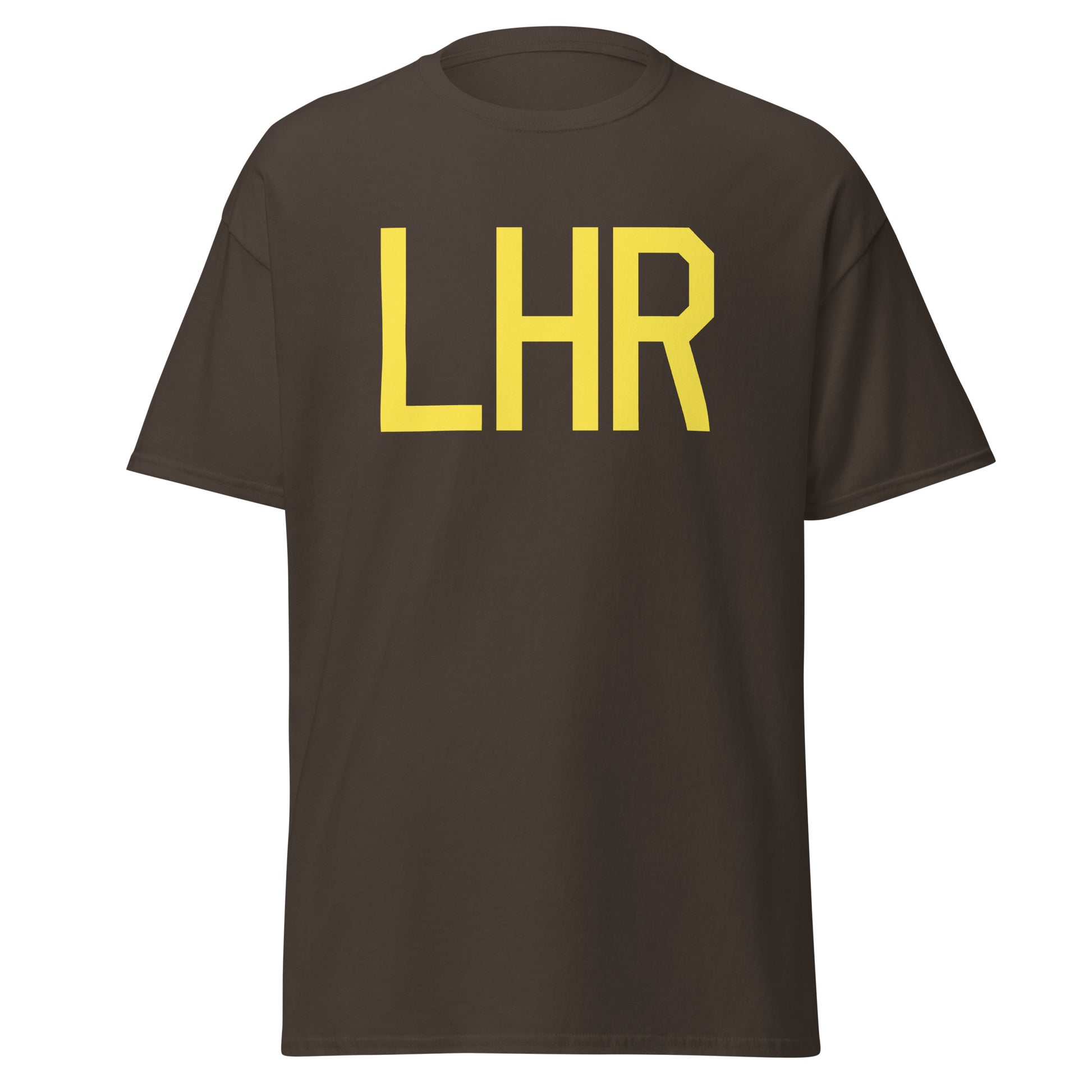 Aviation-Theme Men's T-Shirt - Yellow Graphic • LHR London • YHM Designs - Image 05