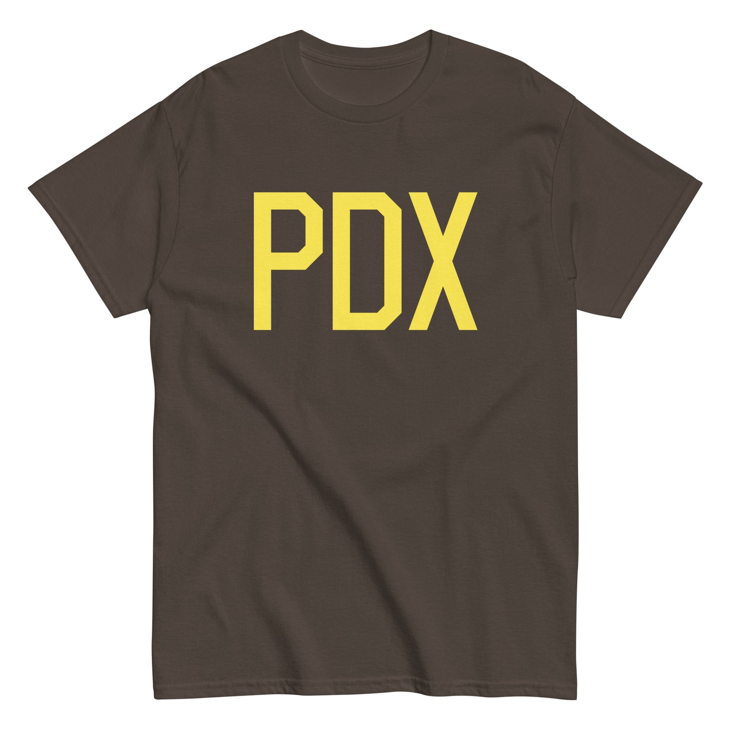 Aviation-Theme Men's T-Shirt - Yellow Graphic • PDX Portland • YHM Designs - Image 01