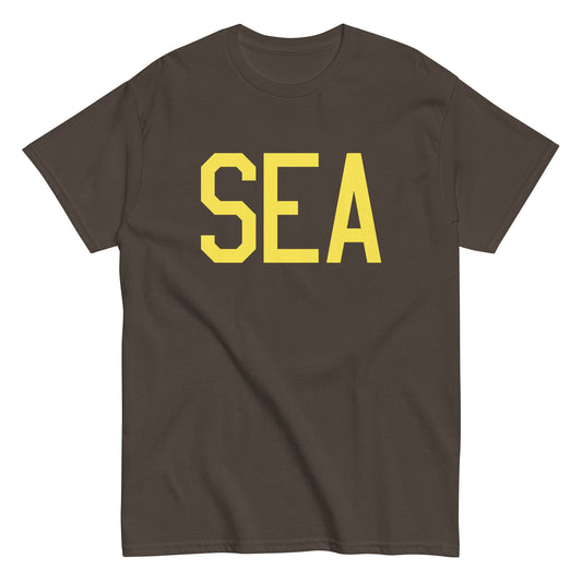 Aviation-Theme Men's T-Shirt - Yellow Graphic • SEA Seattle • YHM Designs - Image 01