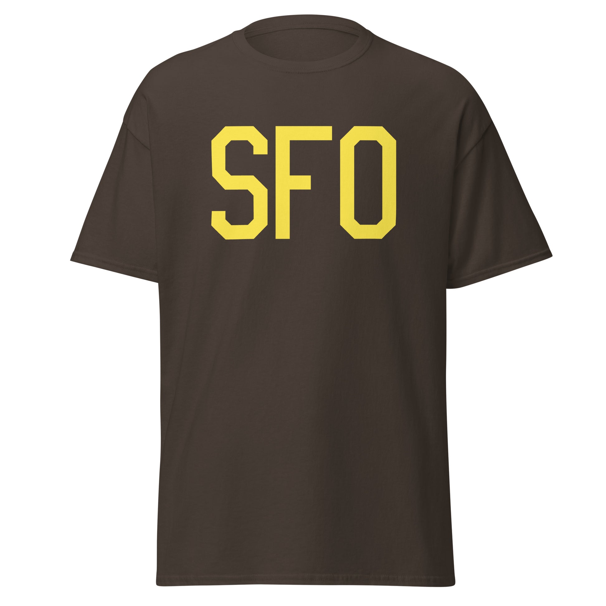 Aviation-Theme Men's T-Shirt - Yellow Graphic • SFO San Francisco • YHM Designs - Image 05