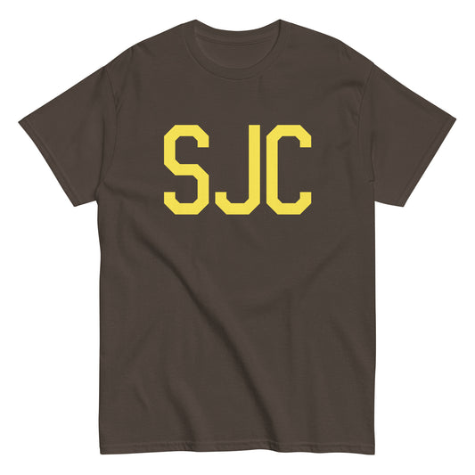 Aviation-Theme Men's T-Shirt - Yellow Graphic • SJC San Jose • YHM Designs - Image 01