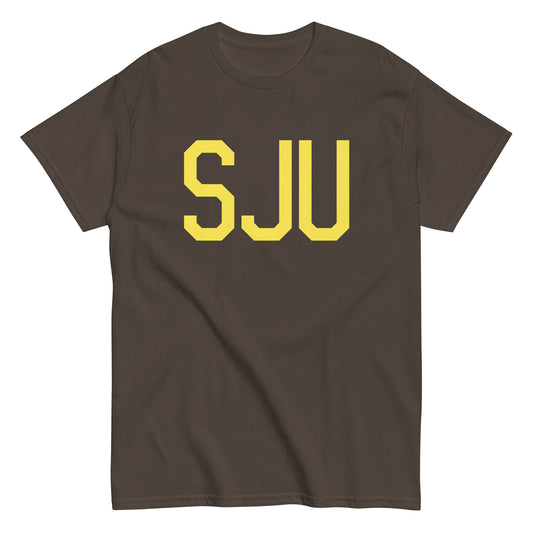 Aviation-Theme Men's T-Shirt - Yellow Graphic • SJU San Juan • YHM Designs - Image 01