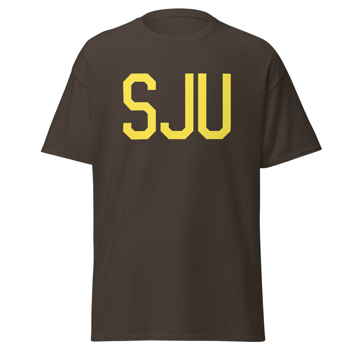 Aviation-Theme Men's T-Shirt - Yellow Graphic • SJU San Juan • YHM Designs - Image 05