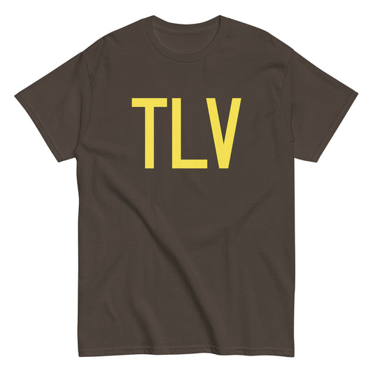 TLV Tel Aviv Men's T-Shirt • Air Force Lettering in Yellow • YHM Designs - Image 01