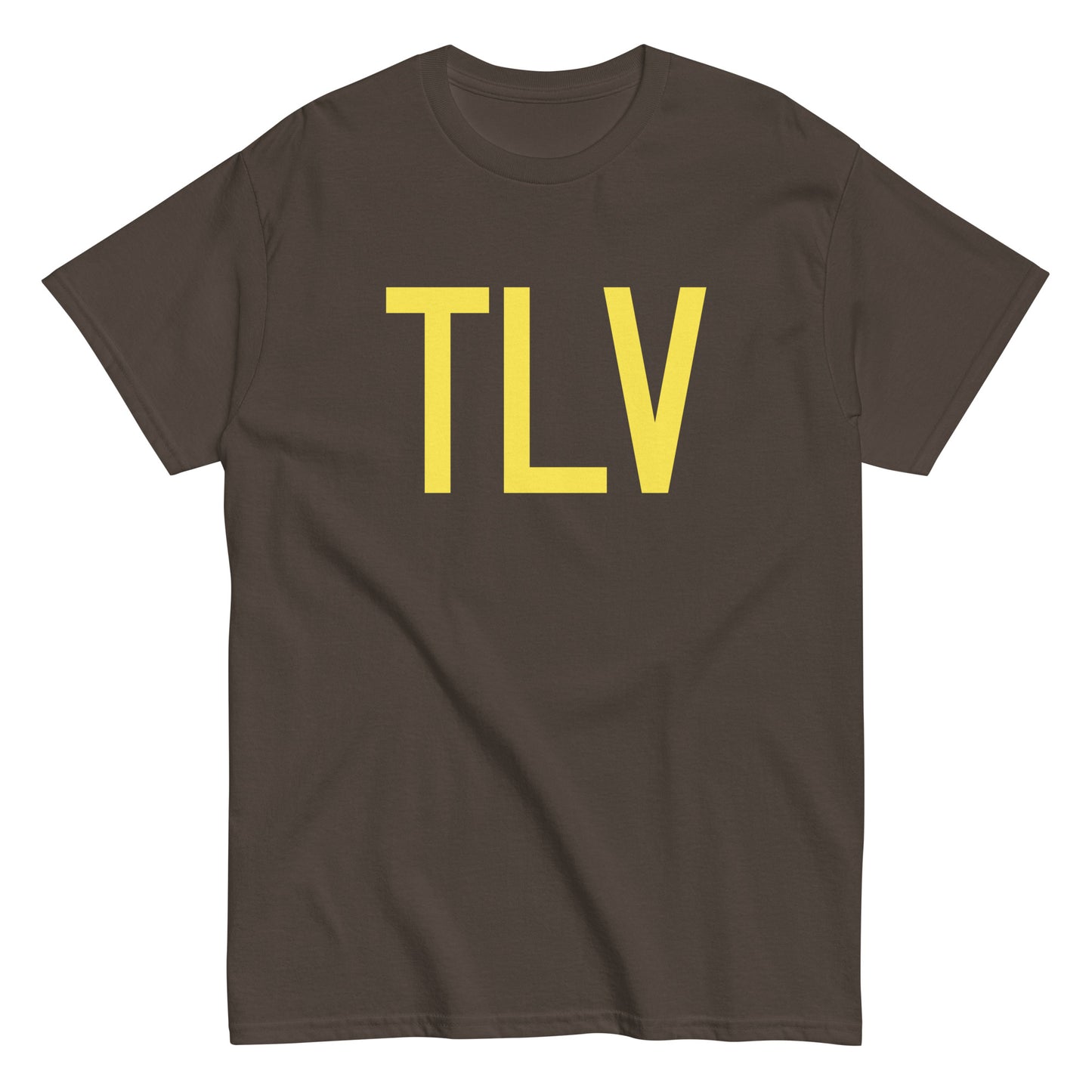 Aviation-Theme Men's T-Shirt - Yellow Graphic • TLV Tel Aviv • YHM Designs - Image 01