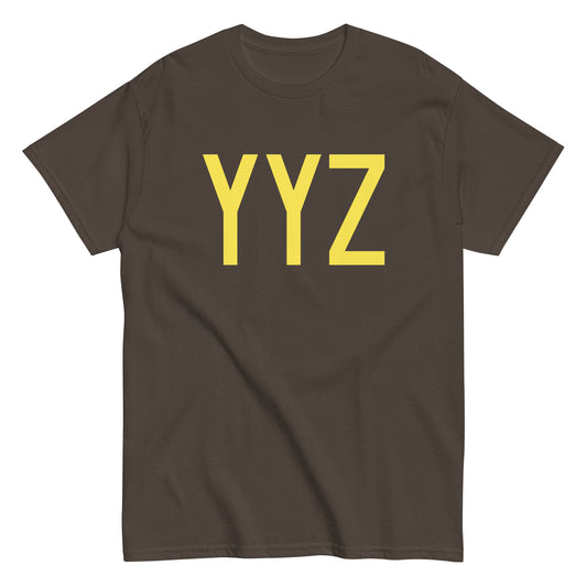 YYZ Toronto Men's T-Shirt • Air Force Lettering in Yellow • YHM Designs - Image 01