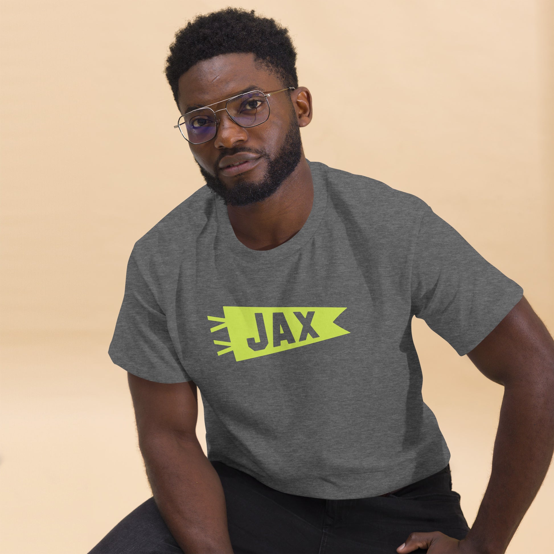 Airport Code Men's T-Shirt - Green Graphic • JAX Jacksonville • YHM Designs - Image 08