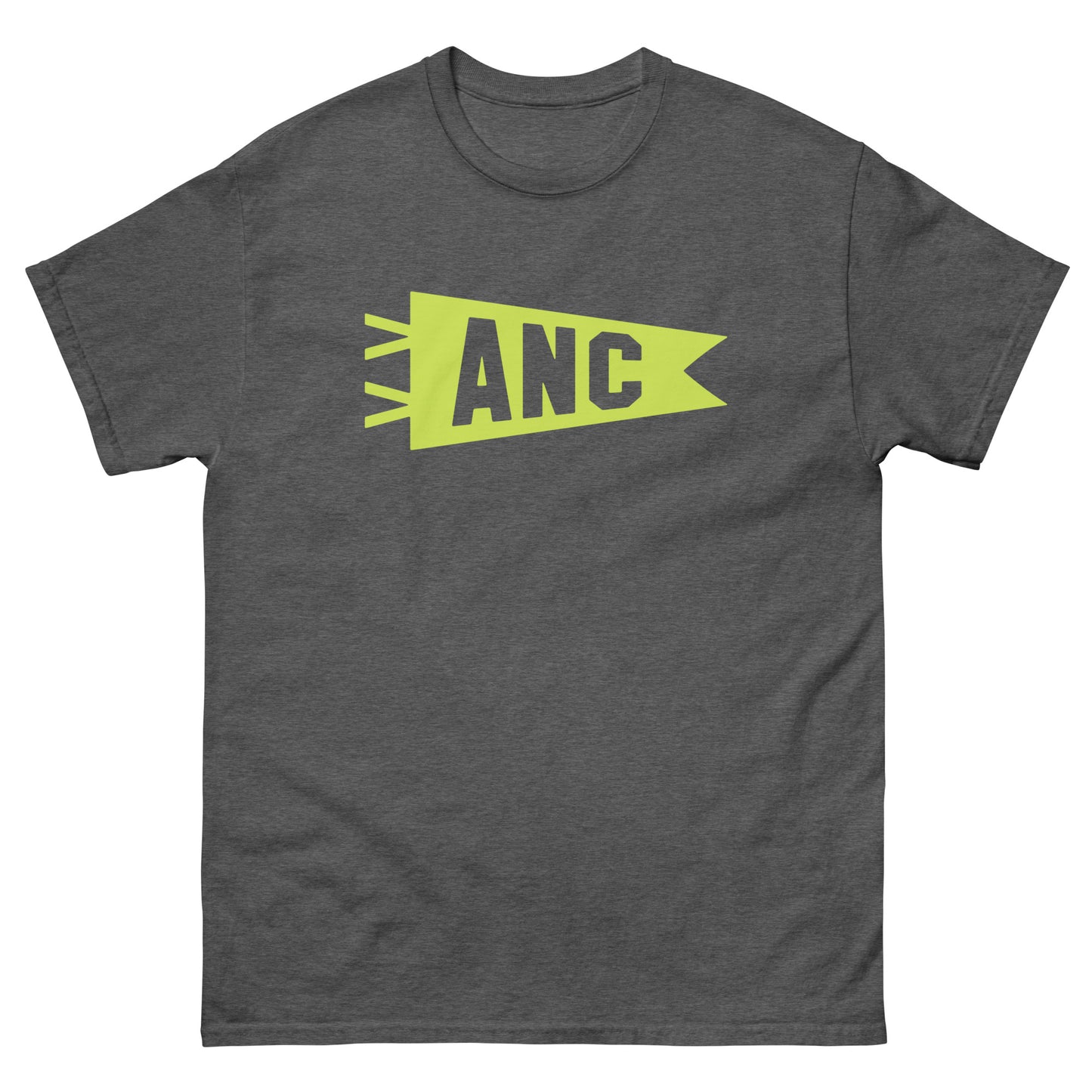 Airport Code Men's T-Shirt - Green Graphic • ANC Anchorage • YHM Designs - Image 02