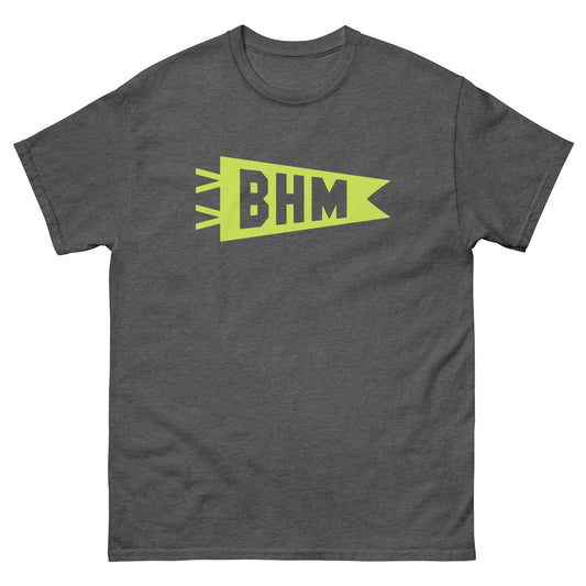 Airport Code Men's T-Shirt - Green Graphic • BHM Birmingham • YHM Designs - Image 02