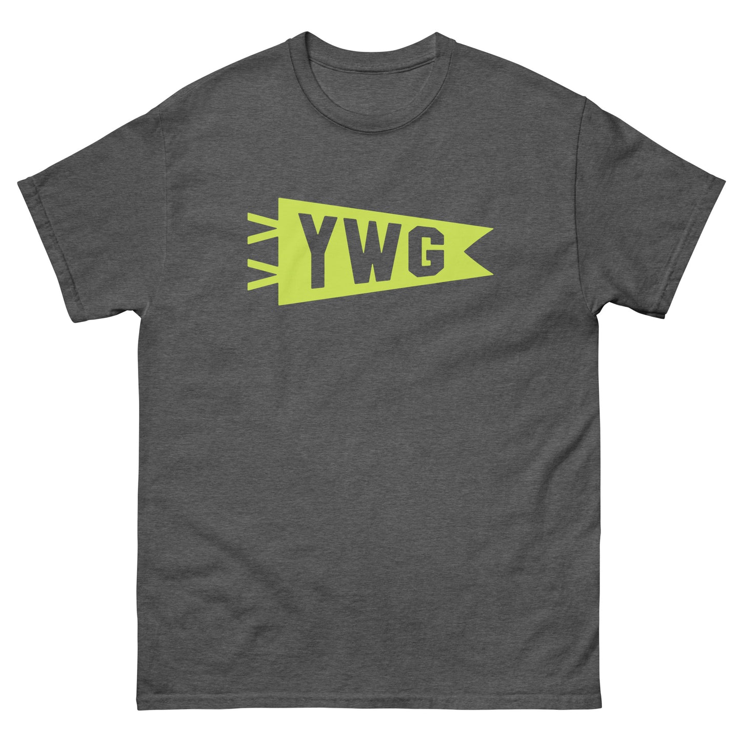 Airport Code Men's T-Shirt - Green Graphic • YWG Winnipeg • YHM Designs - Image 02