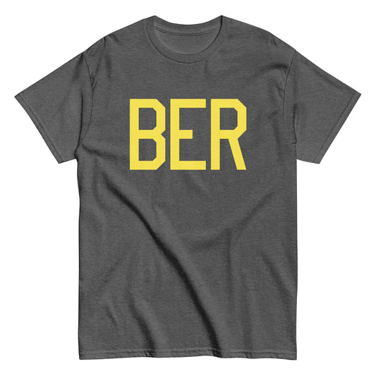 BER Berlin Men's T-Shirt • Air Force Lettering in Yellow • YHM Designs - Image 02